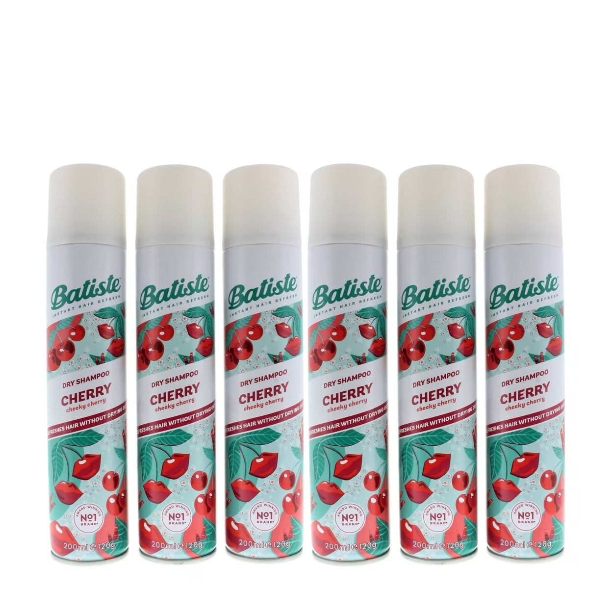 Batiste Dry Shampoo Cherry (6 pack) 6.73 oz / 200 ml EACH Bottle