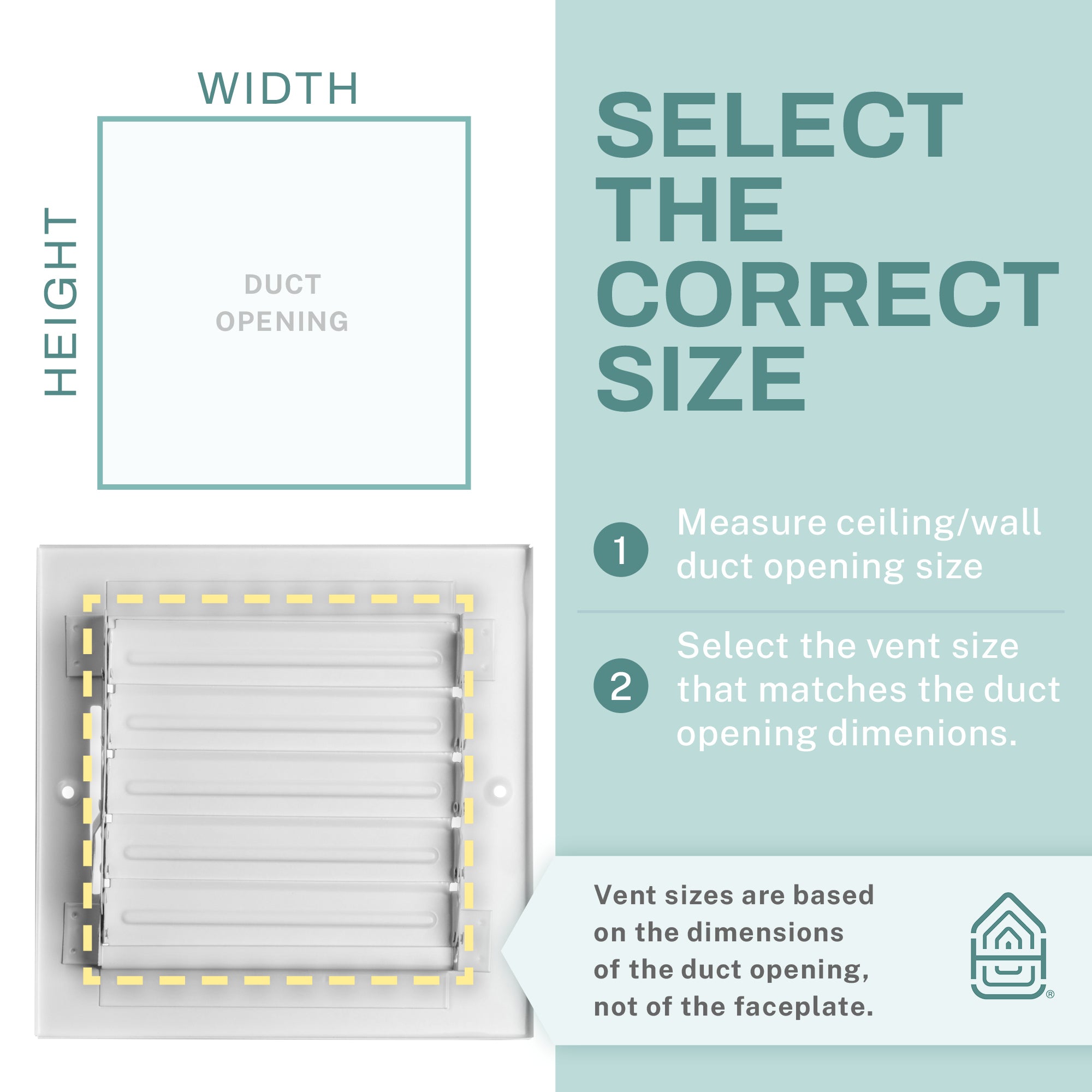 1-Way Ceiling & Wall Air Vent Register