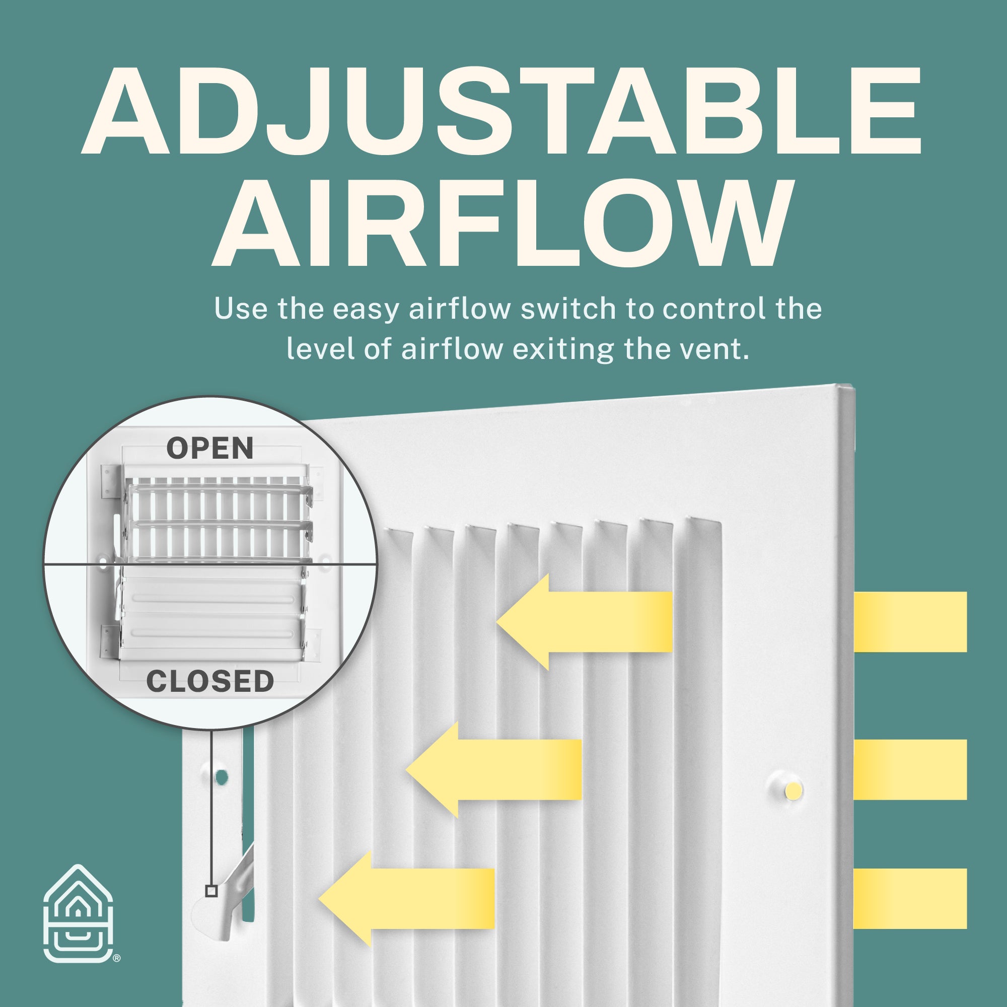 1-Way Ceiling & Wall Air Vent Register