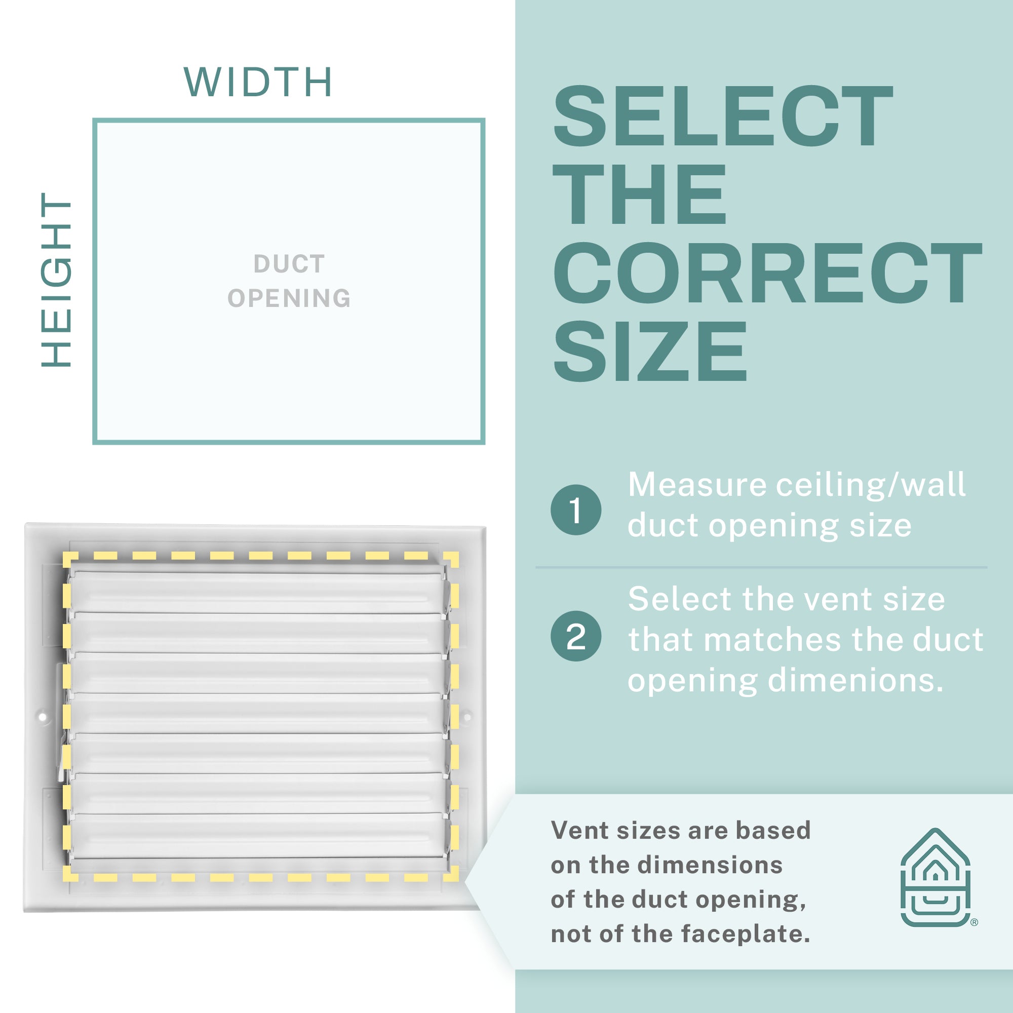 4-Way Ceiling & Wall Air Vent Register