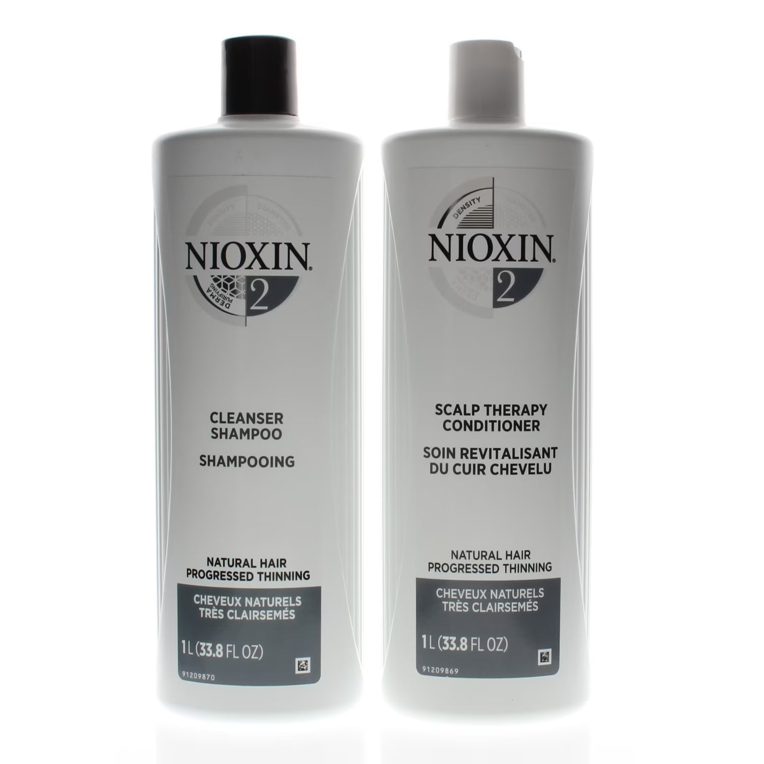 NIOXIN System 2 Cleanser Shampoo & Scalp therapy Conditioner Set For Natural Hair, 33.8 oz Each