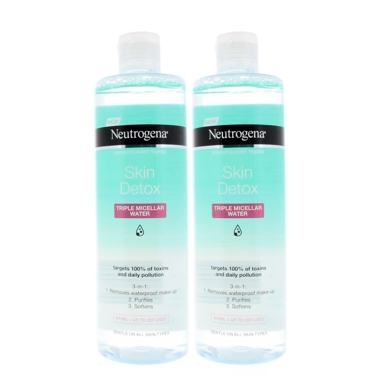 Neutrogena Skin Detox Triple Micellar Water 400ml (2 Pack)