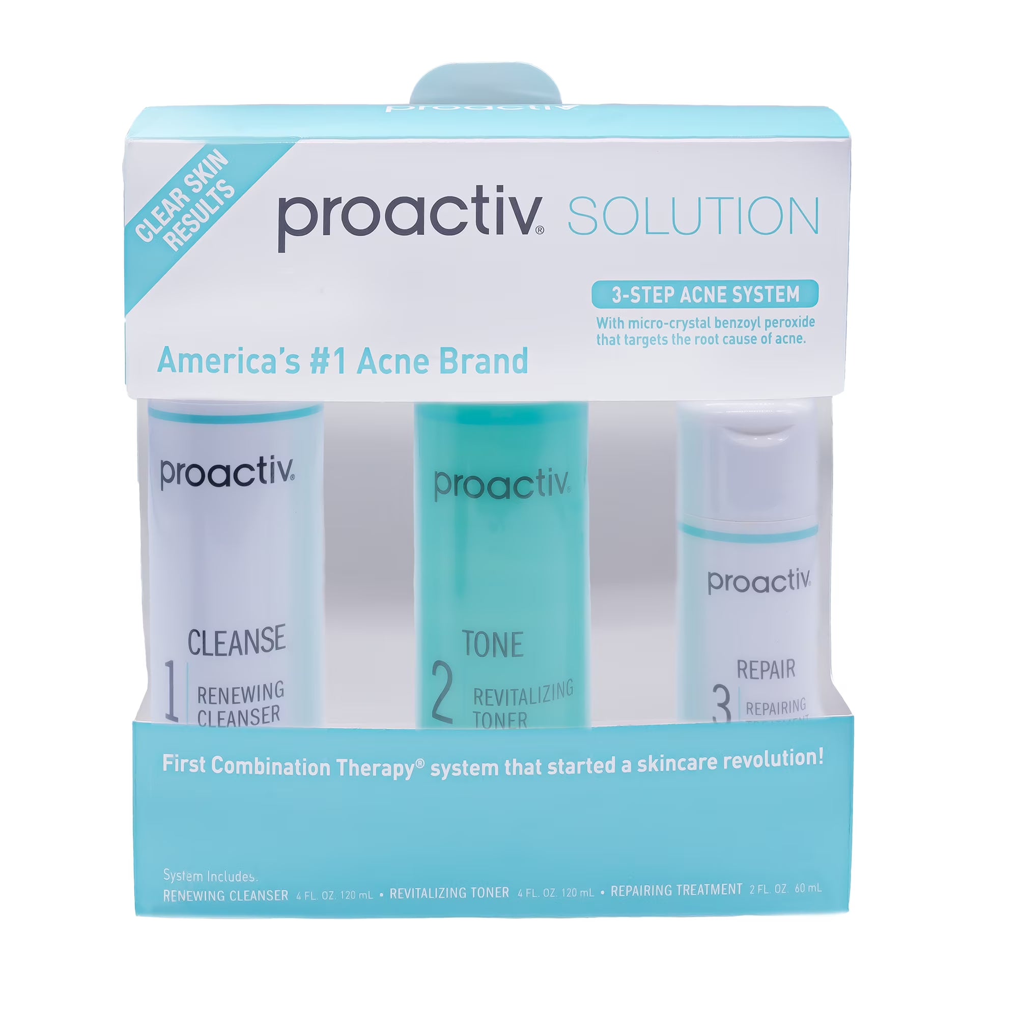 Proactiv 3 Step Acne Treatment System (60 day) Cleanser, Toner and Repairt
