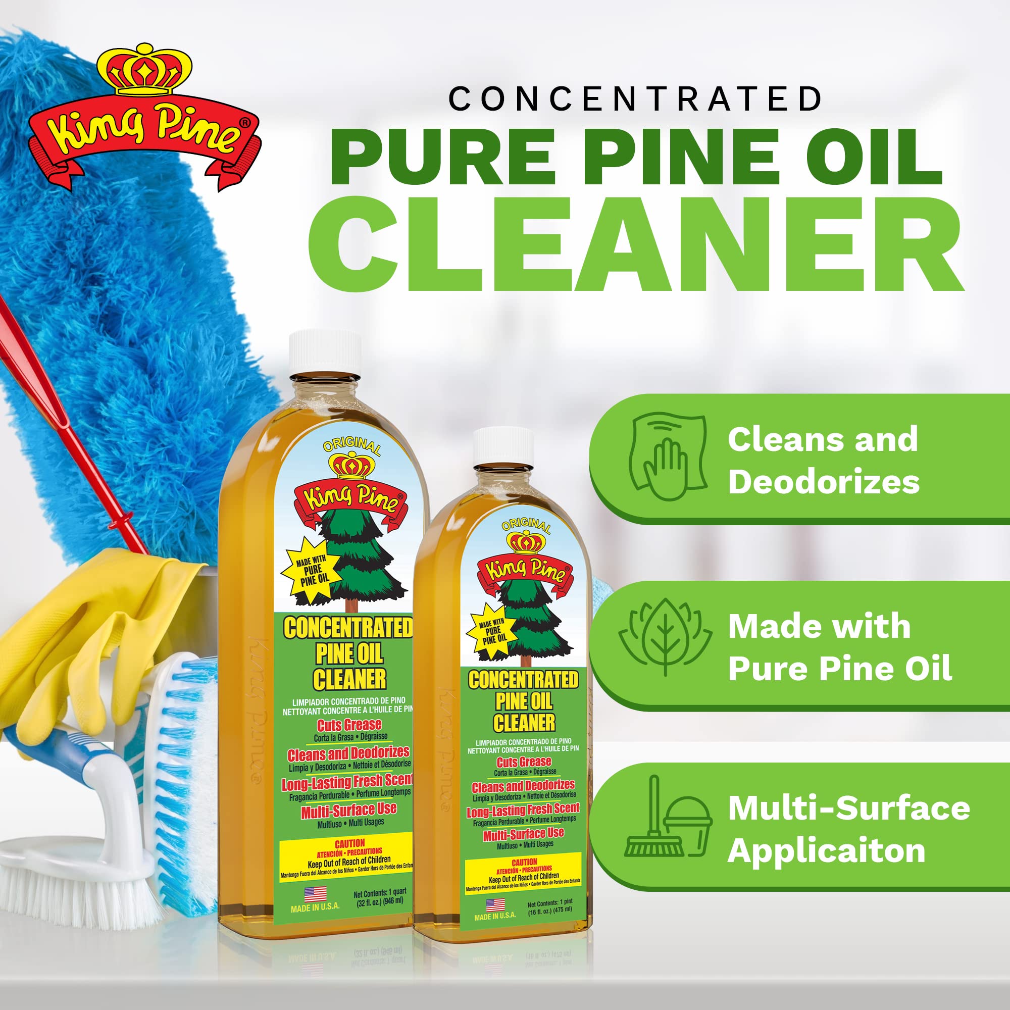 King Pine Multi-Surface Cleaner, Black, 32 Fl Oz, 12 Pack