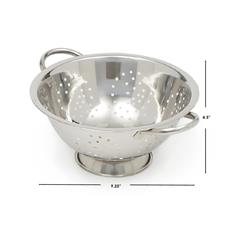 Home Basics Metal Colander, Stainless Steel Finish, 7 QT, Easy-Grip Handles