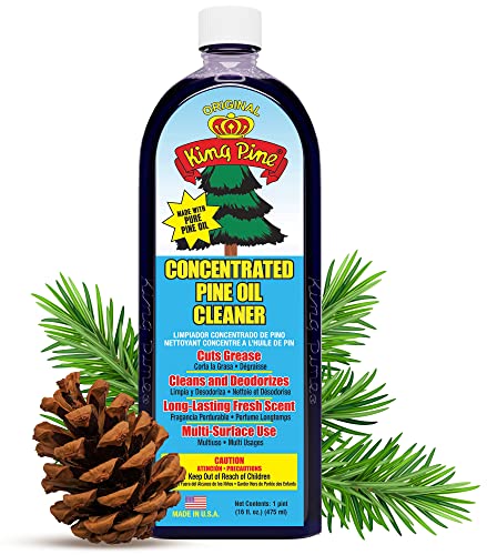 King Pine Concentrated Pine Oil Multi-Surface Cleaner Industrial Strength, Original Black, 32 Fl Oz, 12 Pack