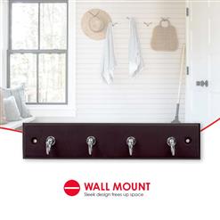 Wall-Mounted Key Hanger, 4 Hooks