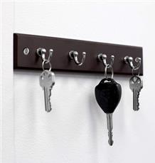 Wall-Mounted Key Hanger, 4 Hooks