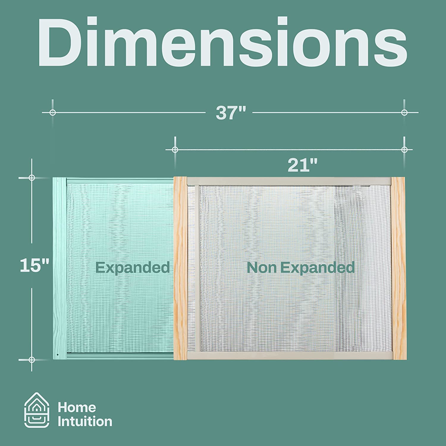 Home Intuition 2-Pack Adjustable Horizontal Window Screen, Bug and Mosquito Netting