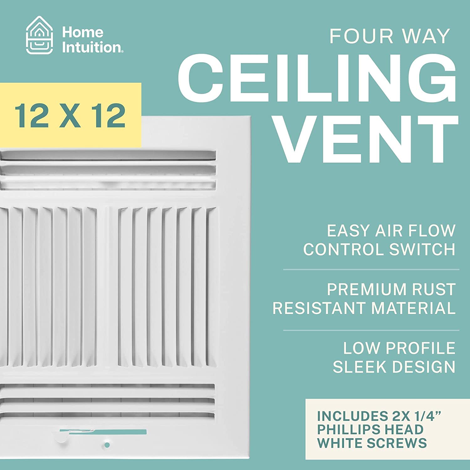 4-Way Ceiling Wall Air Vent Register - Main Image
