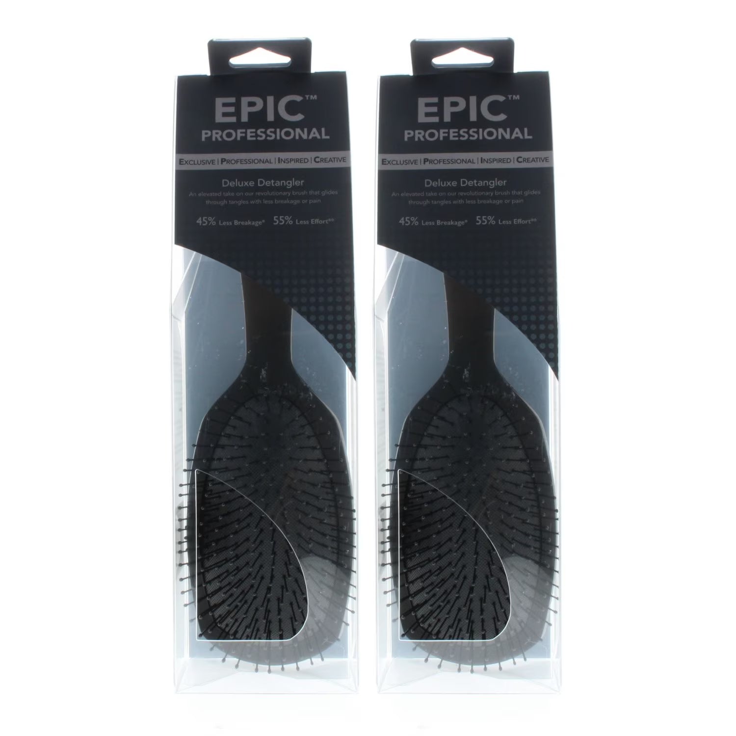 Wet Brush Pro Epic Deluxe Detangler Black Model# BWP830EPIC (2 Pack)
