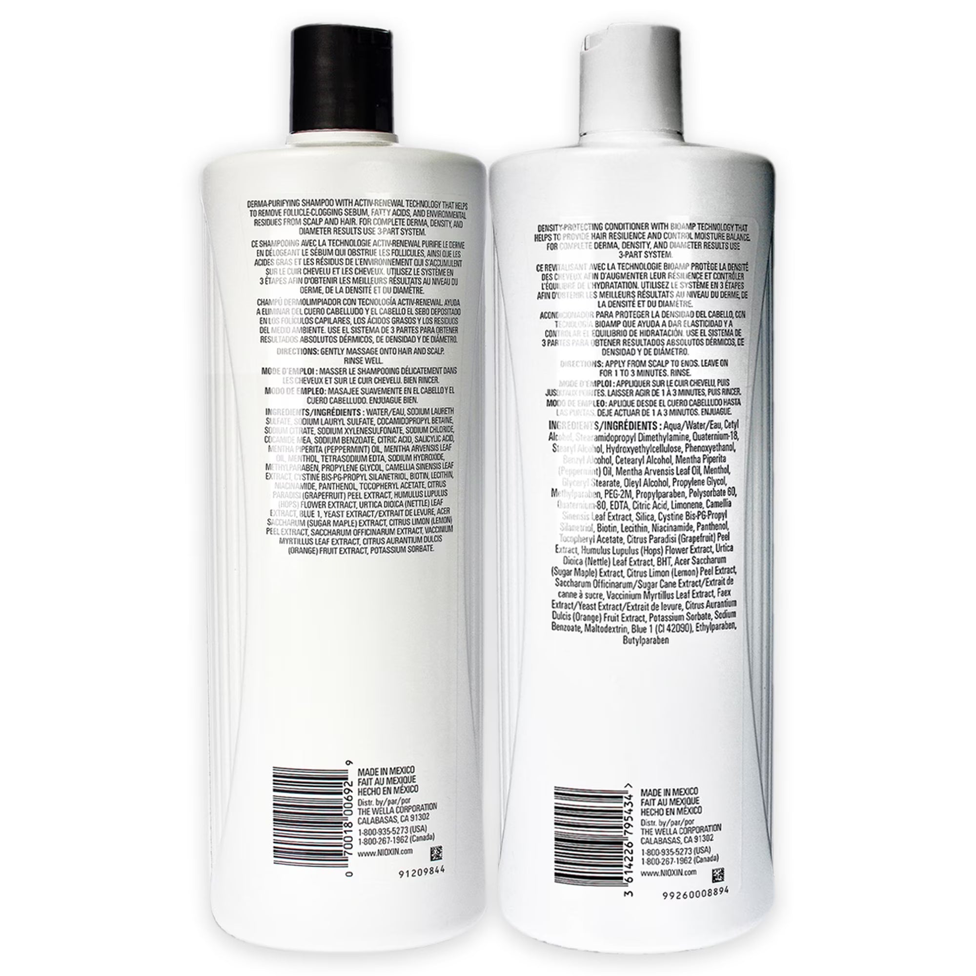 Nioxin System 1 Cleanser + Scalp Therapy Shampoo and Conditioner 33.8oz