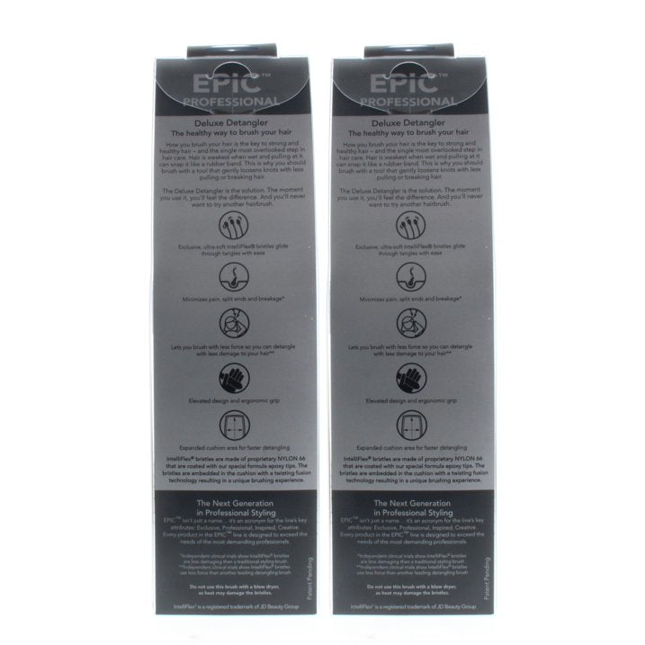 Wet Brush Pro Epic Deluxe Detangler Black Model# BWP830EPIC (2 Pack)
