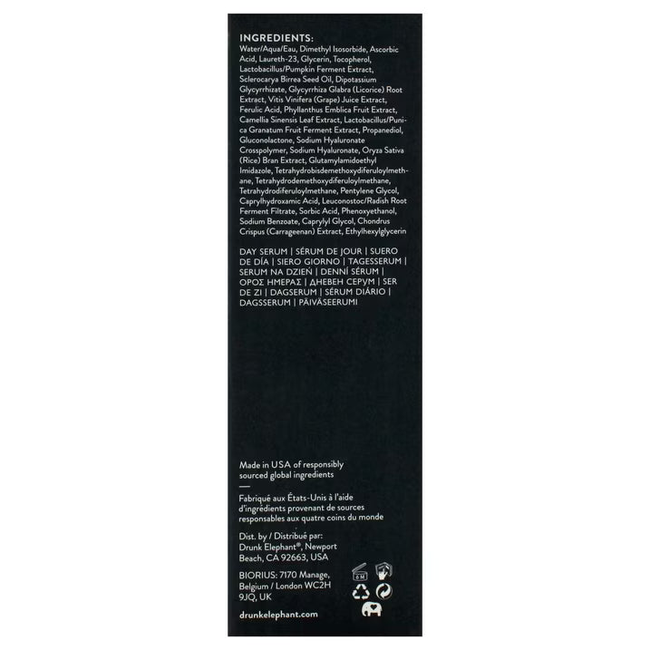 Drunk Elephant C-Firma Fresh Day Serum , 2 Pc 1.11oz Day Serum, 0.87oz Liquid Serum Base