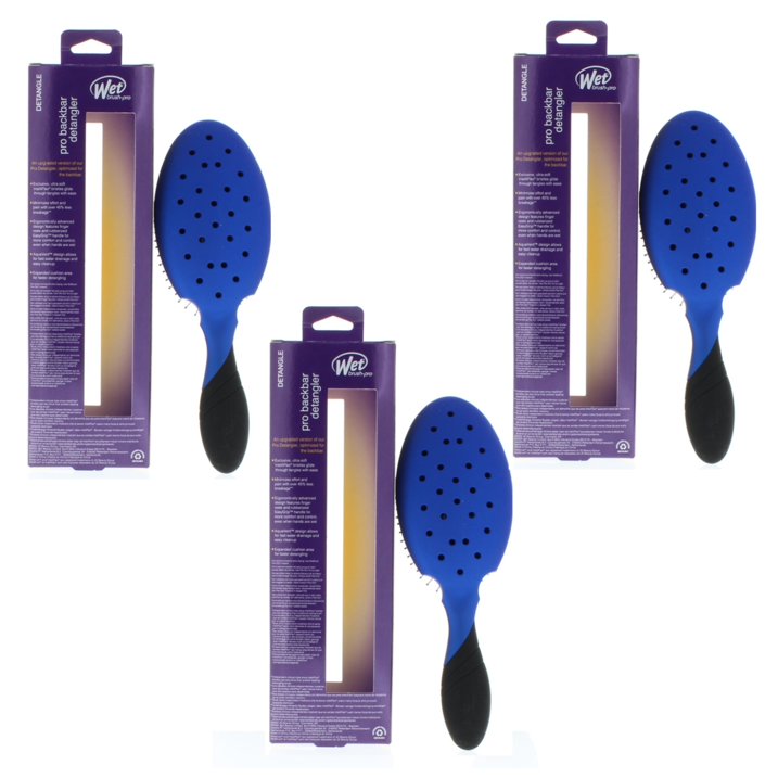 Wet Brush Pro Backbar Detangler Royal Blue Model# BWP830GXRY (3 Pack)