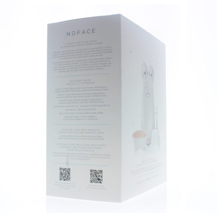 NuFACE Trinity Advanced Facial Toning Device (Facial Trainer Attachment,Lip and Eye Attachment,Wrinkle Reducer Attachment,Nuface Aqua Gel 1.69oz,Quick Start Guide, Charging Cradle+Power Adapter)