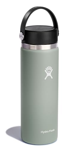 Hydro Flask Stainless Steel Wide Mouth Water Bottle with Flex Cap and Double-Wall Vacuum Insulation