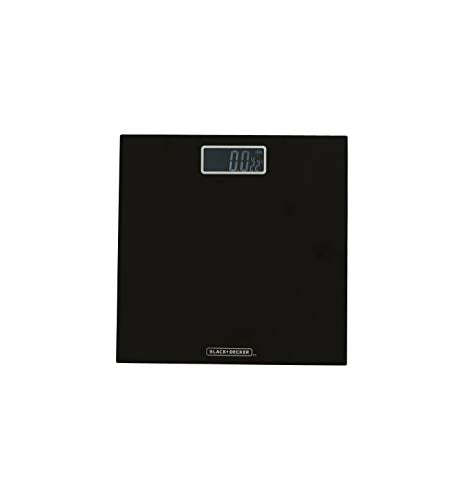 BLACK+DECKER Battery Operated Digital Bath Scale, Large LCD Display, High Accuracy, 375 Max Pounds, Ultra-Slim Design
