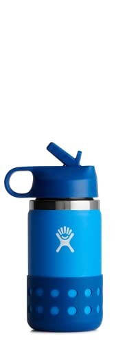 Hydro Flask - Kids Water Bottle 354 ml (12 oz) - Vacuum Insulated Stainless Steel Toddler Water Bottle - Silicone Flex Boot, Easy Sip Straw Lid