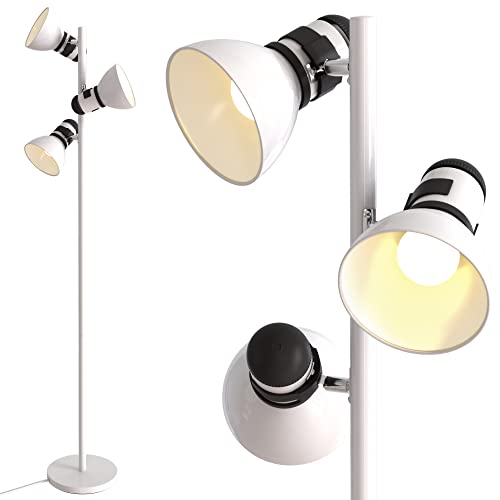 Home Intuition 3-Light Adjustable Floor Lamp, 60W, Swivel Spotlight for Rooms