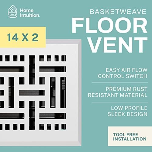 Basketweave Floor Vent Register with Mesh Lint Basket