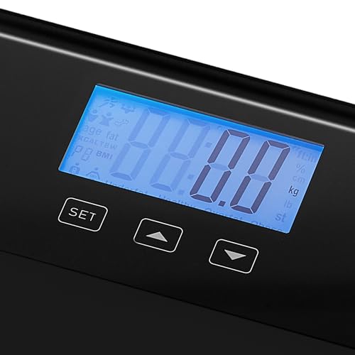 Black + Decker Digital Bath Composition Smart Scale. Weight, BMI, Calorie Recommendation, Fat, Water, Muscle, Body Bone Analysis, Black