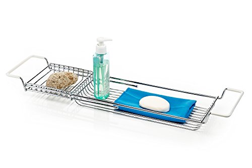 Home Intuition Over The Tub Expandable Shower and Bathtub Tray Caddy