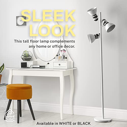 Home Intuition 3 Light Floor Lamp - Standing Lamp for Living Room, Bedroom, Office - Adjustable Modern Tree Floor Lamps, 60W Bright Spotlight Lighting - Rotating Swivel Corner Light for Reading