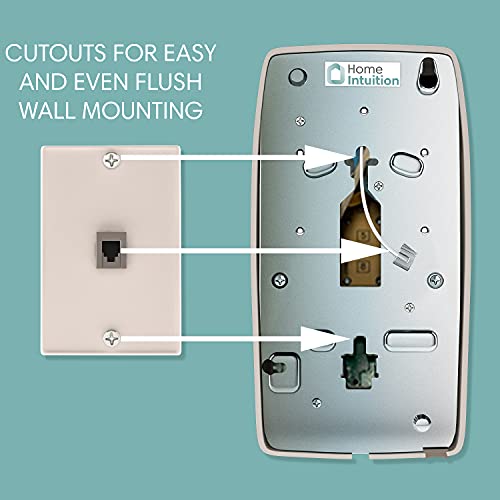 Home Intuition Amplified Single Line Corded Wall Mounted Telephone with Extra Loud Ringer, Ash