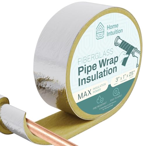Home Intuition 25 Foot Foiled Back Fiberglass Pipe Insulation Wrap