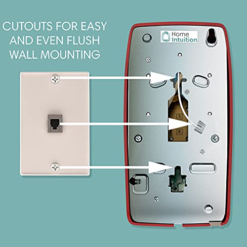 Home Intuition Amplified Single Line Corded Wall Mounted Telephone with Extra Loud Ringer, Red