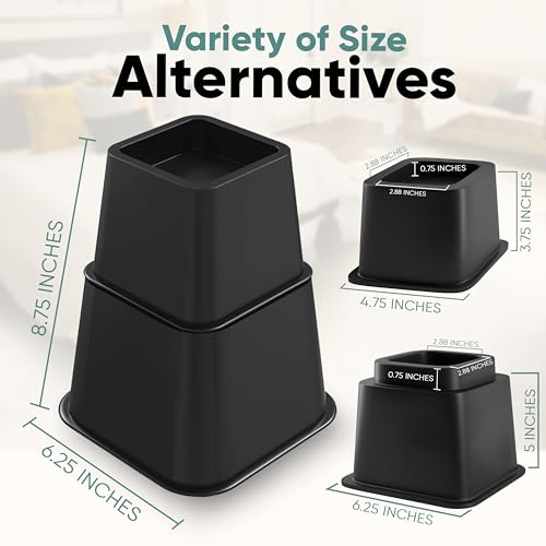 Google Bed Risers Adjustable Bed Risers Furniture Riser, 4 Pack