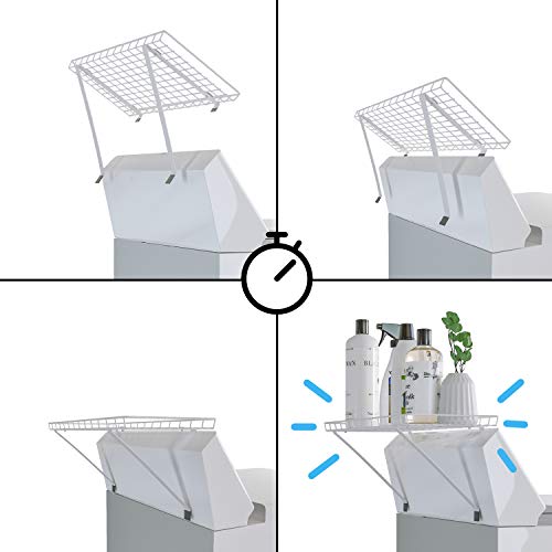 Home Intuition Over The Washer and Dryer Laundry Storage Supplies Shelf for Detergent Soap Pods Softener Dryer Sheets, White