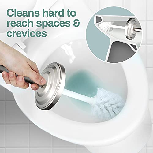 Home Intuition Modern Toilet Brush & Holder Set, Bathroom Bowl Scrubber with Holder, 2 Pack…