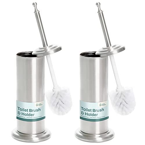 Home Intuition Toilet Brush & Holder Set, Bathroom Bowl Scrubber with Holder