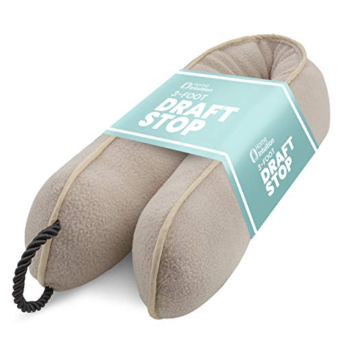 Home Intuition 3-Feet Draft Stopper Cloth Seal Weather Stop, Beige