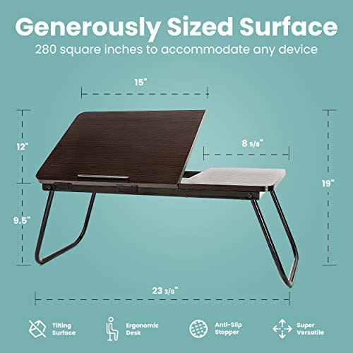 Home Intuition Adjustable Laptop Stand - Portable Lap Desk for Bed, Foldable Bed Tray Legs