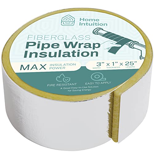Home Intuition 25 Foot Foiled Back Fiberglass Pipe Insulation Wrap