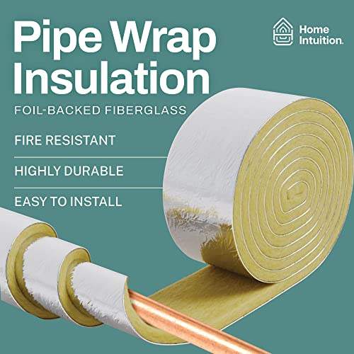 Home Intuition 25 Foot Foiled Back Fiberglass Pipe Insulation Wrap