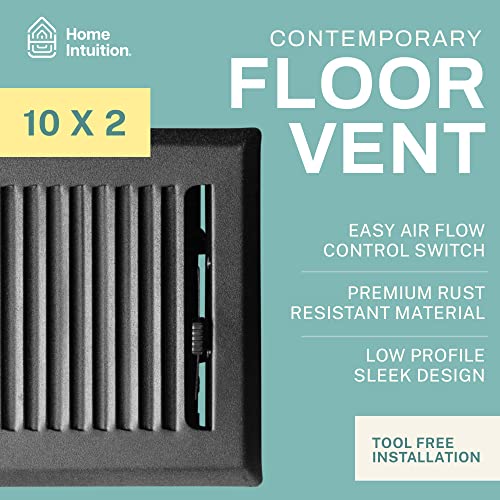 2 Pack Contemporary Decorative Floor Register Vent with Mesh Cover Trap