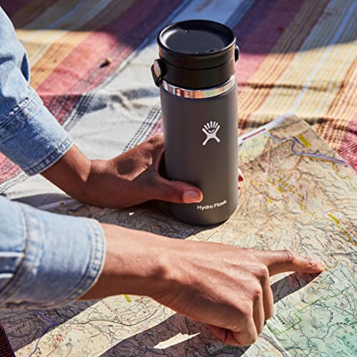 Hydro Flask Stainless Steel Wide Mouth Bottle with Flex Sip Lid and Double-Wall Vacuum Insulation for Coffee, Tea and Drinks