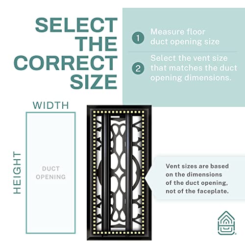Home Intuition Victorian Floor Vent Cover, Mesh, Walkable Metal, Heat and Air Trap