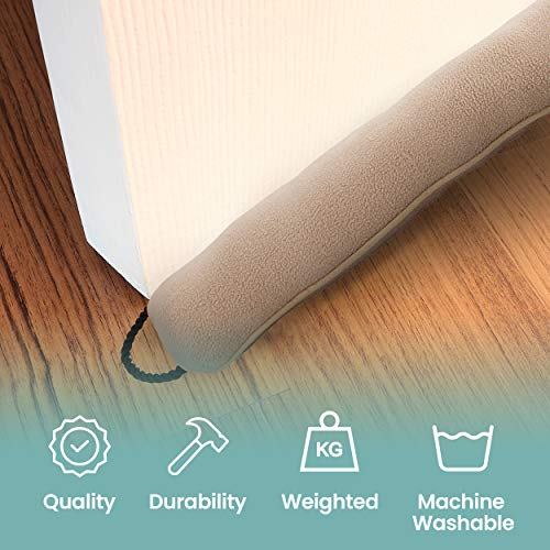 Home Intuition 3-Feet Draft Stopper Cloth Seal Weather Stop, Beige