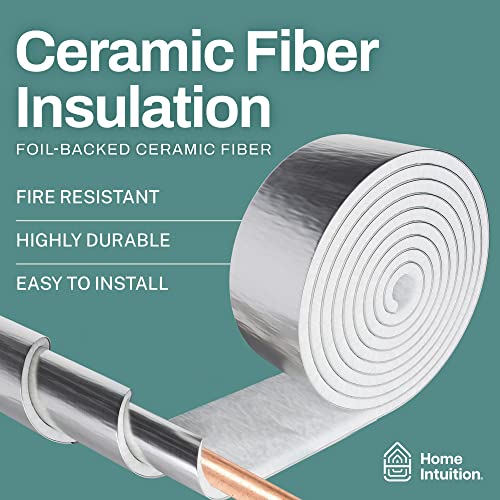 Home Intuition Ceramic Outdoor Water Pipe Insulation Wrap, 3"x25' Roll, Fire Rated