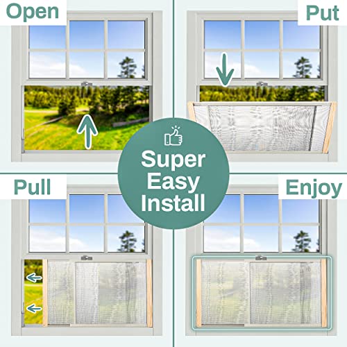 Horizontal Adjustable Window Screen, 2-Pack