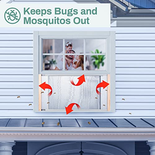 Home Intuition 2-Pack Adjustable Horizontal Window Screen, Bug and Mosquito Netting