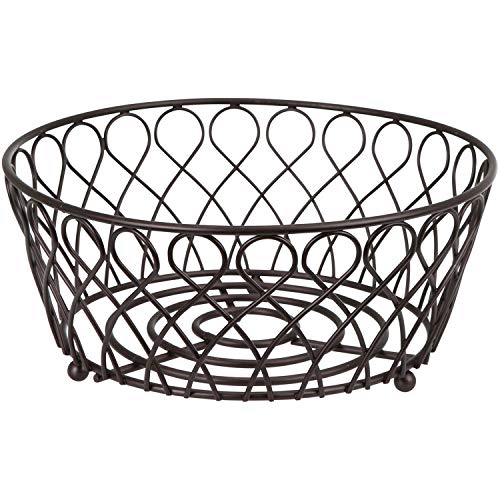 Home Intuition Loop Collection Bronze Fruit Bowl for Kitchen and Dining Room Tables