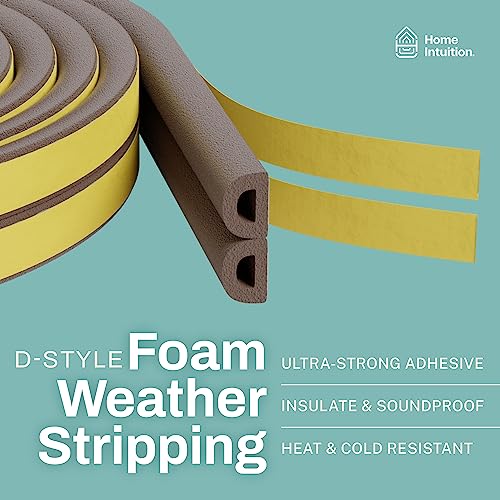66 Feet Self Stick Foam Weather Stripping Door Window Seal Draft Stopper Insulation Tape for Windows and Doors Soundproof Weatherstripping Gap Blocker