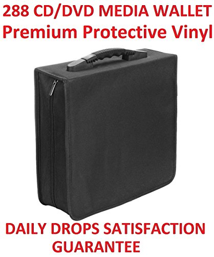 288 Disc CD/DVD Protective Vinyl Carrying Case Wallet Holder/Folder Organizer-Black
