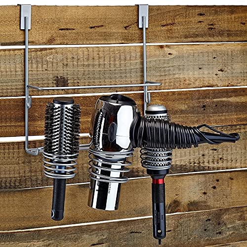Home Intuition Hair Styling Station Organizer, Over The Cabinet Door (Silver)